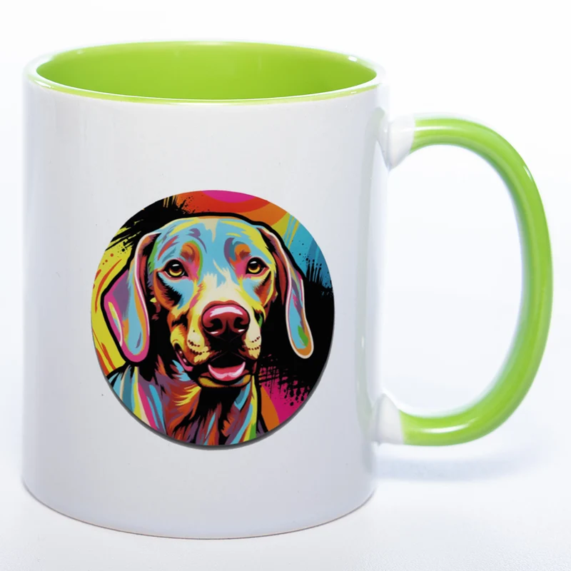 Mug Art Tasse mit Weimaraner wahlweise mit NAME- Kaffeetasse StickyWorld Exclusive
