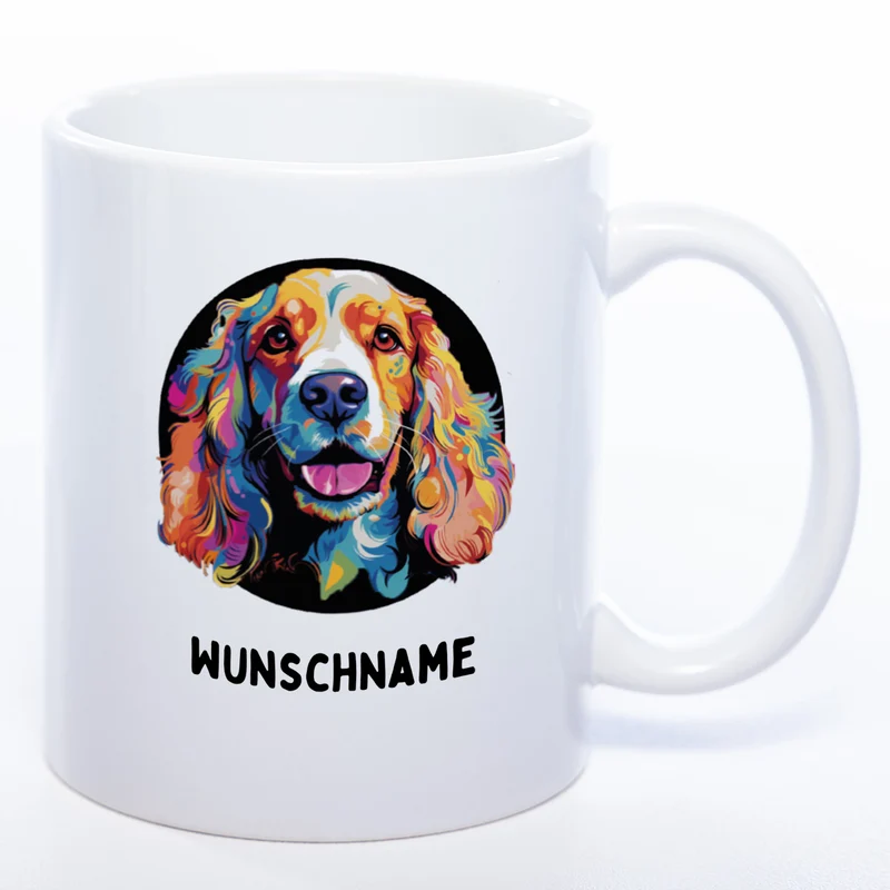 Mug Art Tasse mit Cocker Spaniel Motiv 3 & wahlweise mit NAMEN - Kaffeetasse StickyWorld Exclusive