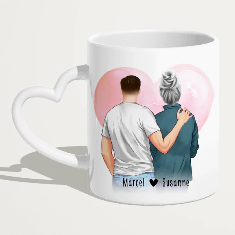 Personalisierte Tasse - Mutter/Mama + Sohn (stehend)