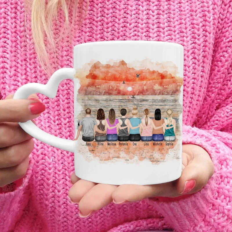 Personalisierte Tasse Kollegen (7 Frauen + 1 Mann) - Abschiedsgeschenk