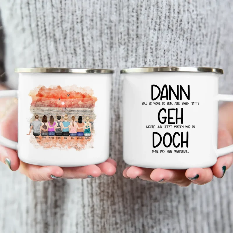 Personalisierte Tasse Kollegen (7 Frauen + 1 Mann) - Abschiedsgeschenk