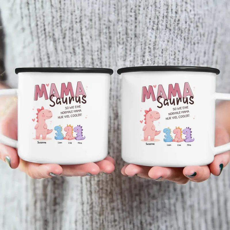 Personalisierte Tasse - Mamasaurus mit 1-10 Kindern