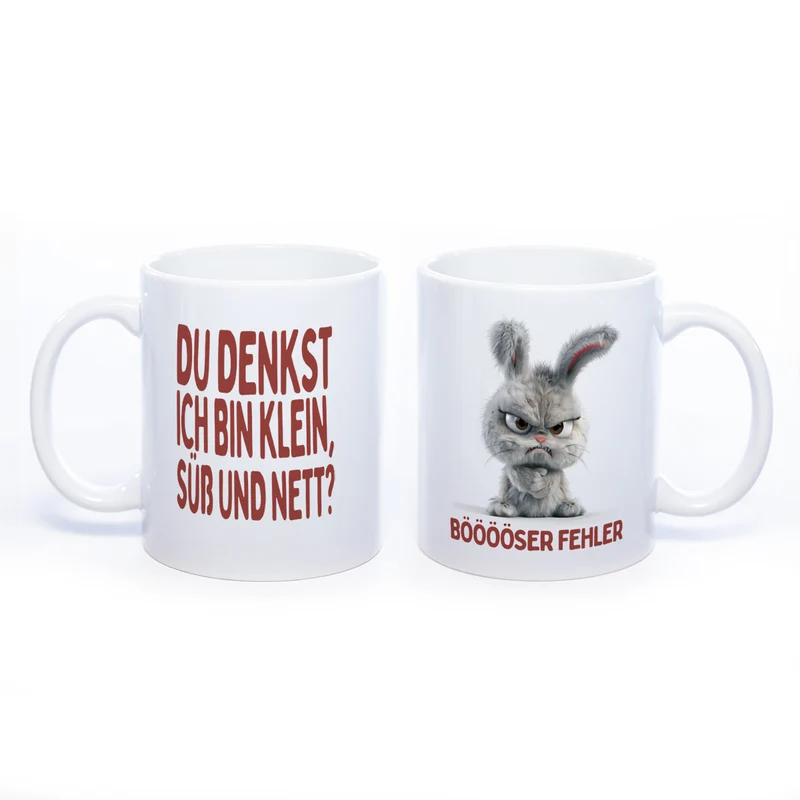 Lustige Sprüche mit lustigen Motiven und Wunschtext -Kaffeetasse in vielen Farben - spülmaschinenfest