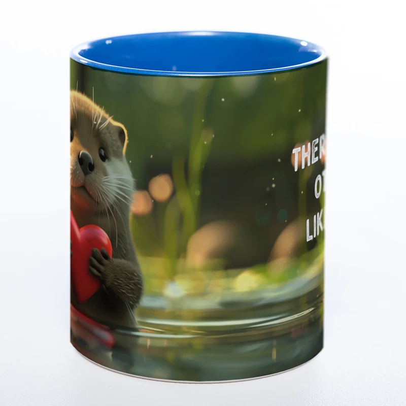 Spülmaschinenfeste Motiv-Tasse mit Otter Motiv 3 und 2 Liebessprüchen zur Auswahl - süße Kaffeetasse