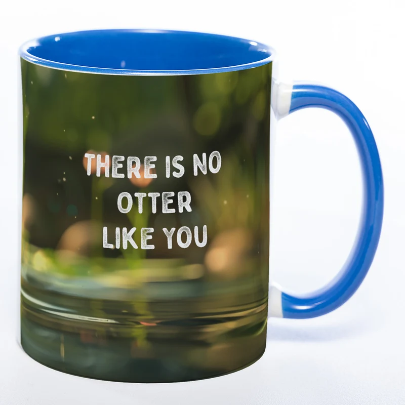 Spülmaschinenfeste Motiv-Tasse mit Otter Motiv 3 und 2 Liebessprüchen zur Auswahl - süße Kaffeetasse