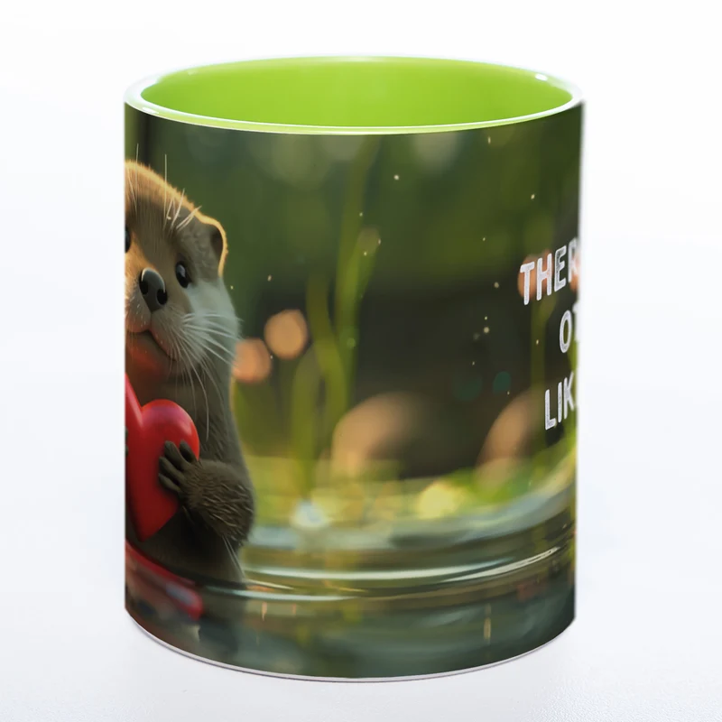 Spülmaschinenfeste Motiv-Tasse mit Otter Motiv 3 und 2 Liebessprüchen zur Auswahl - süße Kaffeetasse