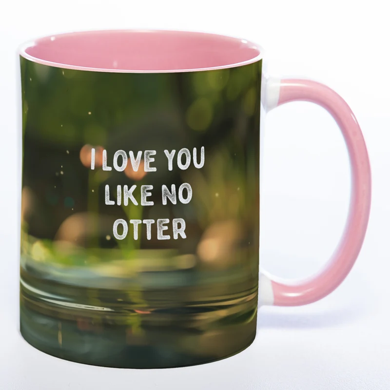 Spülmaschinenfeste Motiv-Tasse mit Otter Motiv 3 und 2 Liebessprüchen zur Auswahl - süße Kaffeetasse