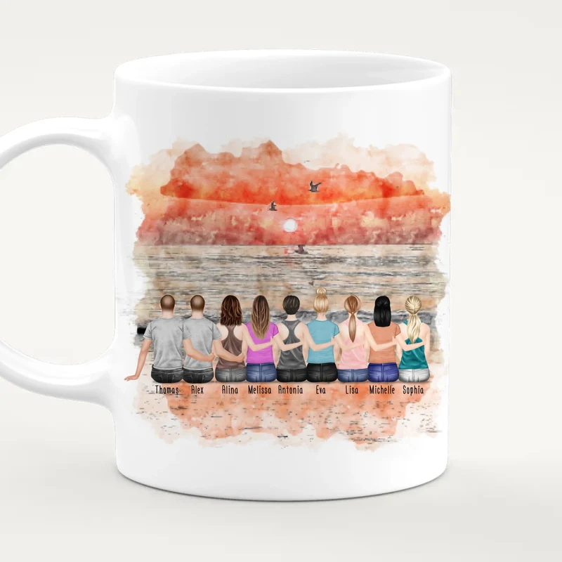 Personalisierte Tasse Kollegen (7 Frauen + 2 Männer) - Abschiedsgeschenk