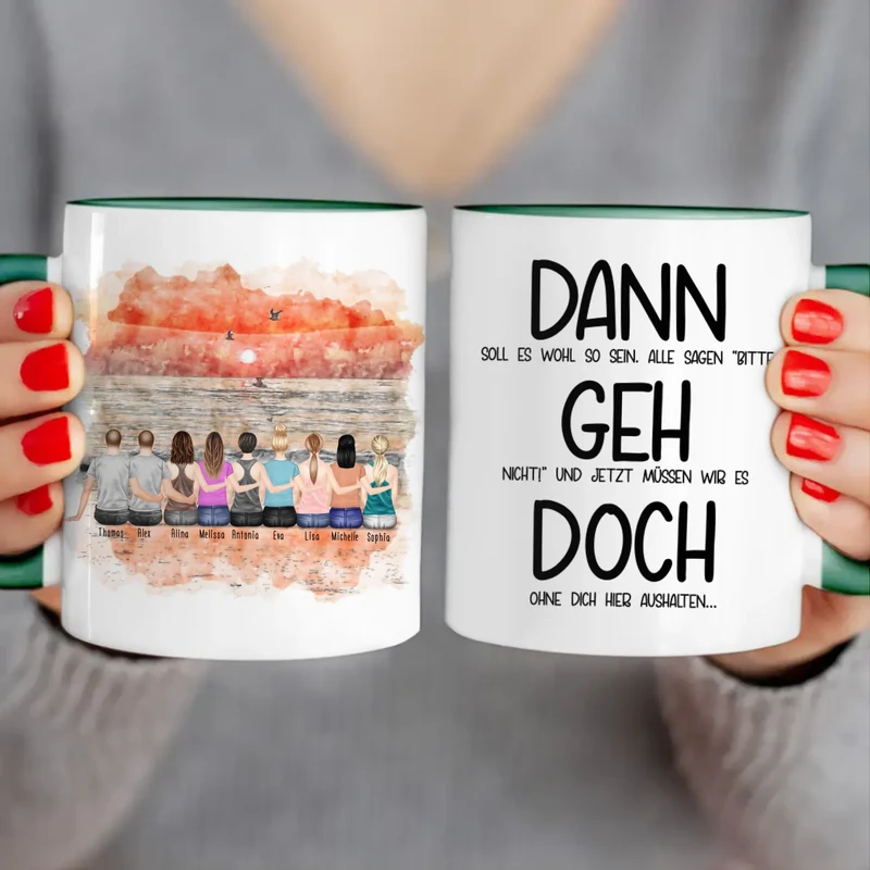 Personalisierte Tasse Kollegen (7 Frauen + 2 Männer) - Abschiedsgeschenk