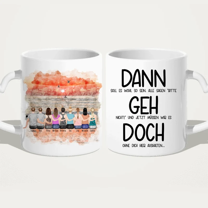Personalisierte Tasse Kollegen (7 Frauen + 2 Männer) - Abschiedsgeschenk