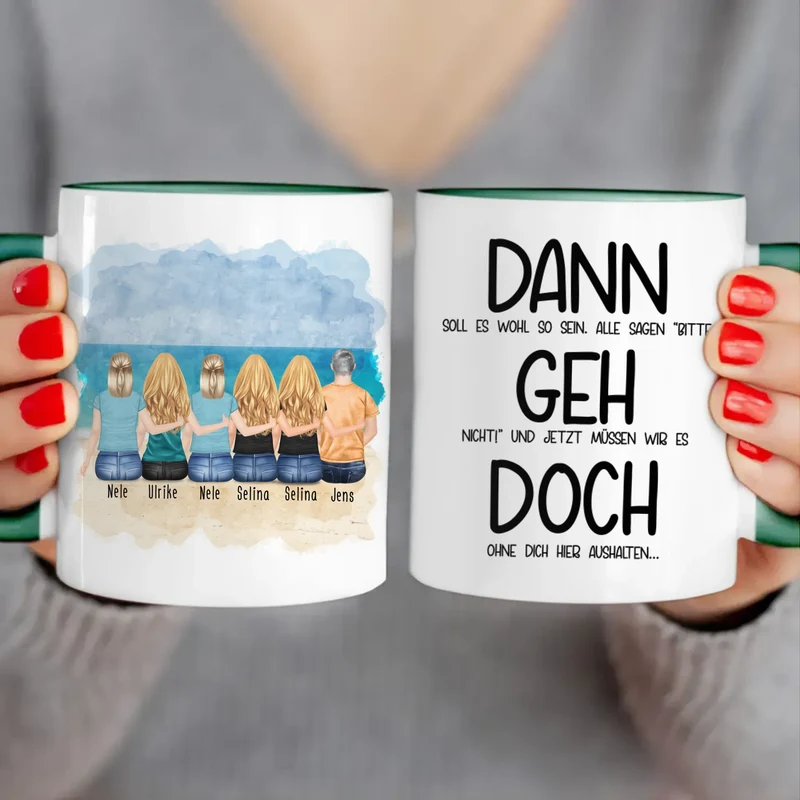 Personalisierte Tasse Kollegen (5 Frauen + 1 Mann) - Abschiedsgeschenk