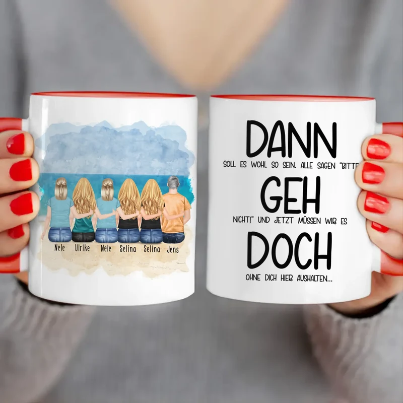 Personalisierte Tasse Kollegen (5 Frauen + 1 Mann) - Abschiedsgeschenk