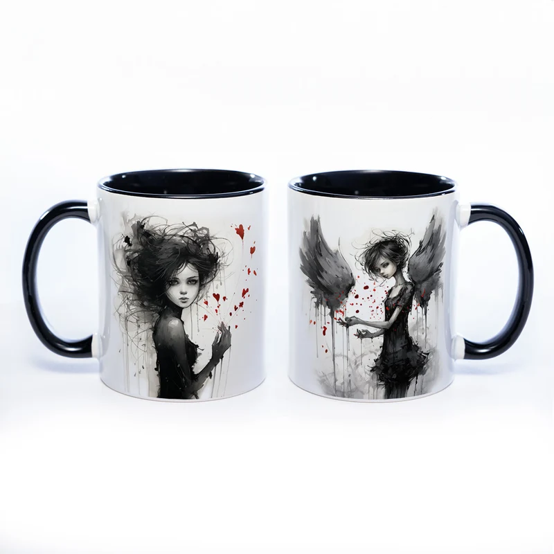 Mug Art Tasse mit Mädchen Motiv 2 - Kaffeetasse spülmaschinenfest