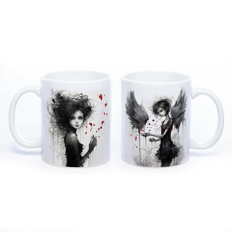 Mug Art Tasse mit Mädchen Motiv 2 - Kaffeetasse spülmaschinenfest
