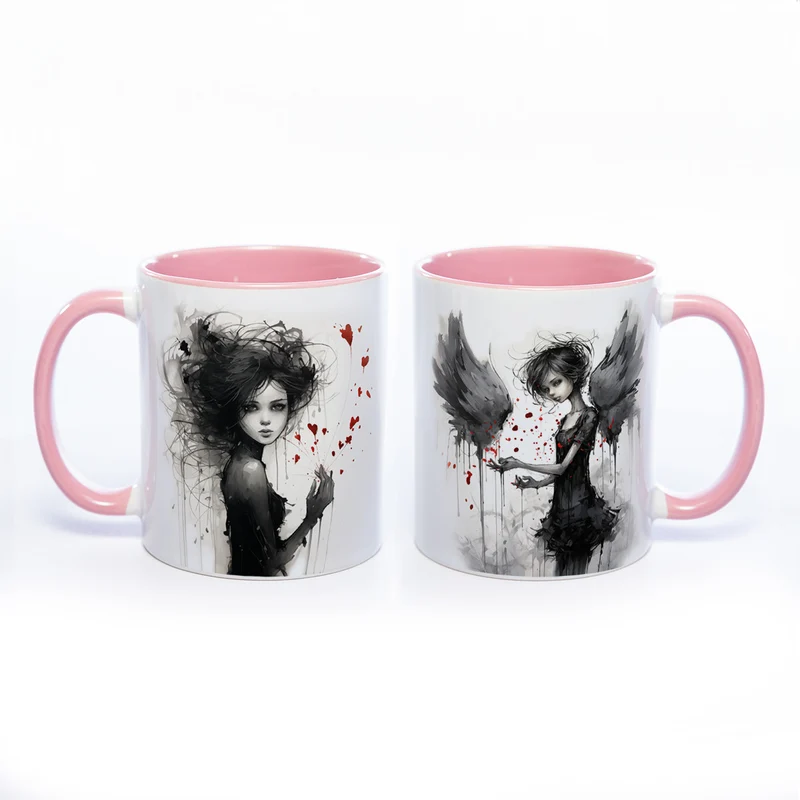 Mug Art Tasse mit Mädchen Motiv 2 - Kaffeetasse spülmaschinenfest