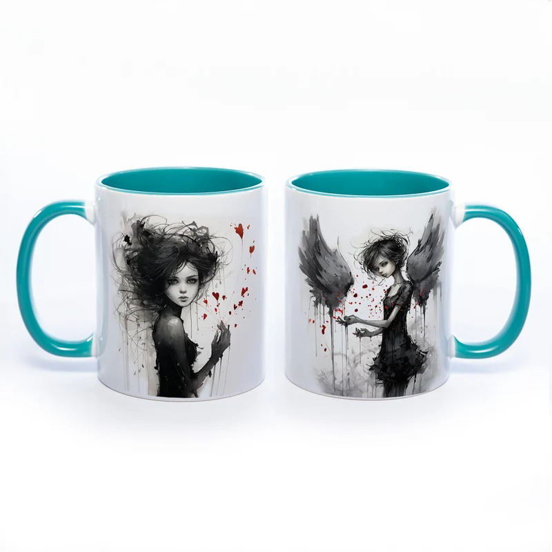 Mug Art Tasse mit Mädchen Motiv 2 - Kaffeetasse spülmaschinenfest