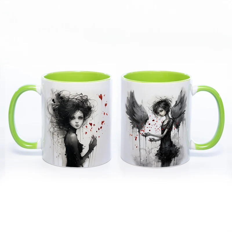 Mug Art Tasse mit Mädchen Motiv 2 - Kaffeetasse spülmaschinenfest