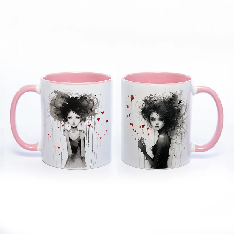 Mug Art Tasse mit Mädchen - Kaffeetasse spülmaschinenfest