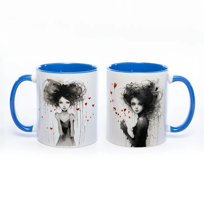 Mug Art Tasse mit Mädchen - Kaffeetasse spülmaschinenfest