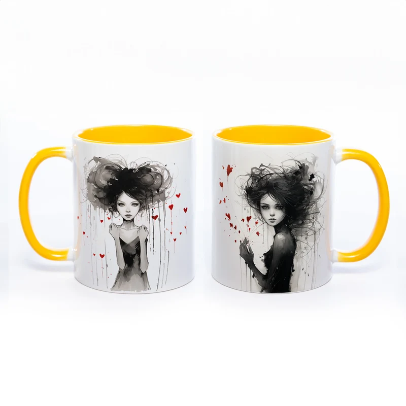 Mug Art Tasse mit Mädchen - Kaffeetasse spülmaschinenfest