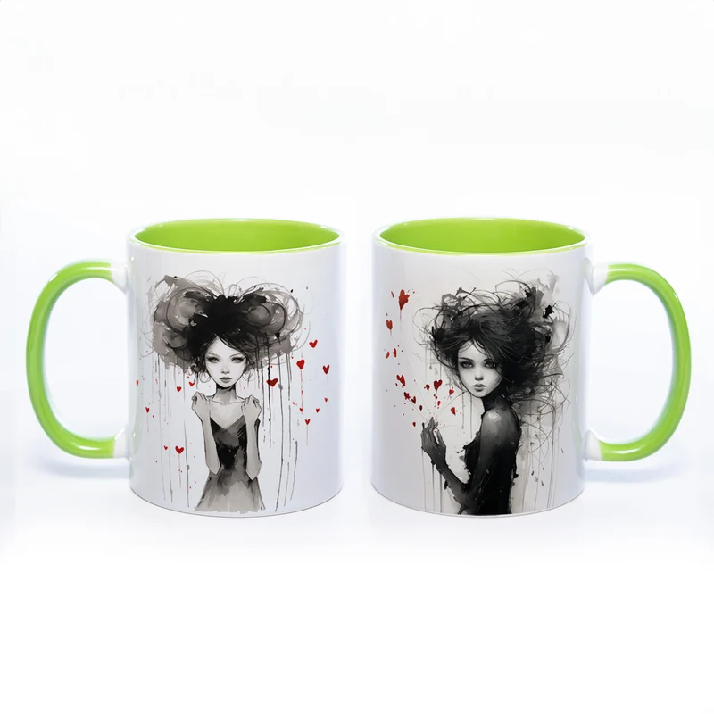 Mug Art Tasse mit Mädchen - Kaffeetasse spülmaschinenfest