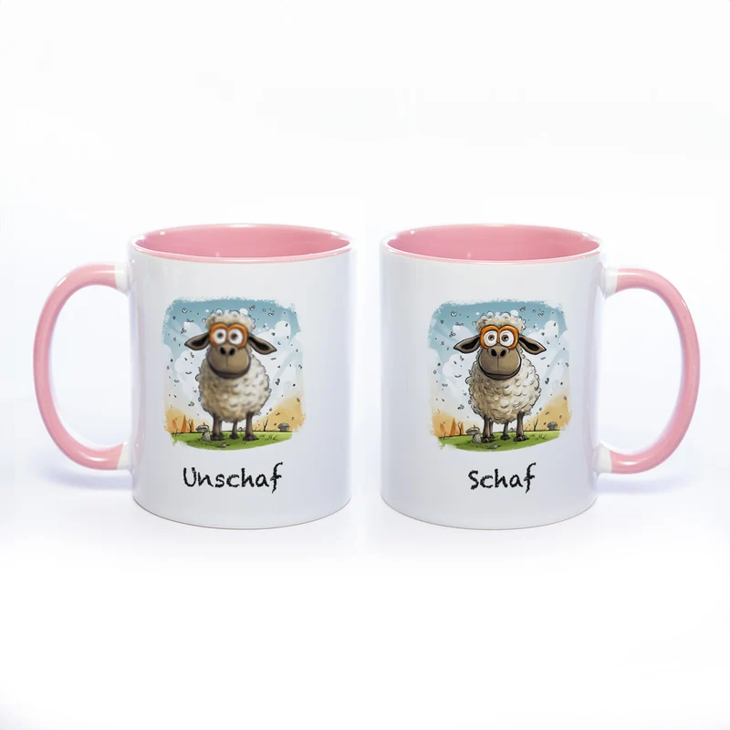 Lustige Motiv - Tasse Schaf Unschaf - spülmaschinenfest