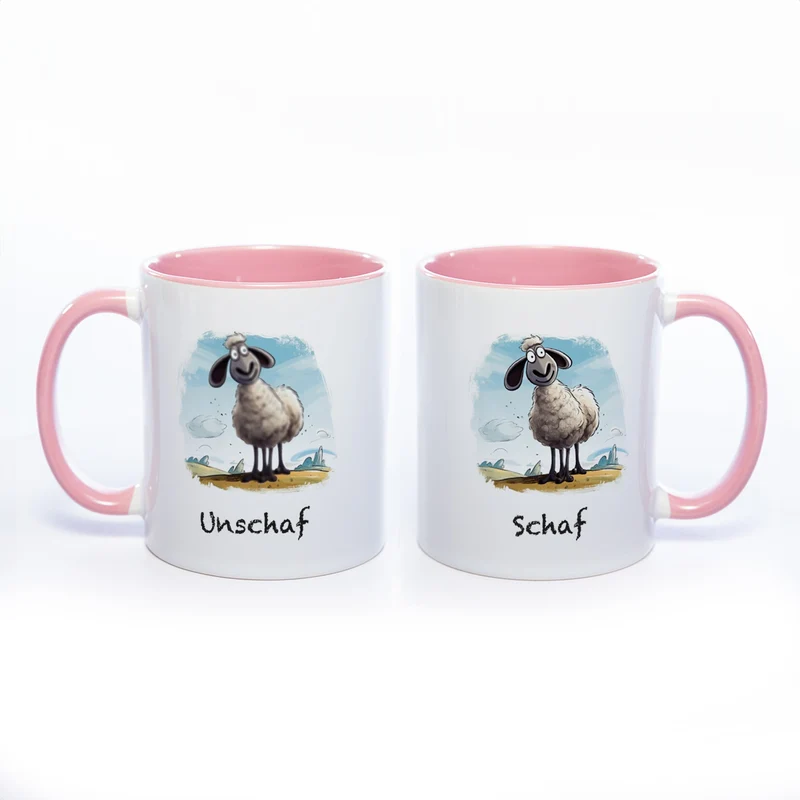 Lustige Motiv - Tasse Schaf Unschaf - spülmaschinenfest