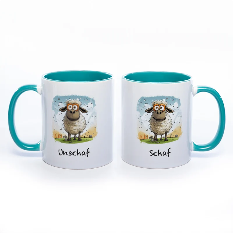 Lustige Motiv - Tasse Schaf Unschaf - spülmaschinenfest