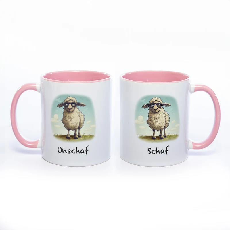 Lustige Motiv - Tasse Schaf Unschaf - spülmaschinenfest