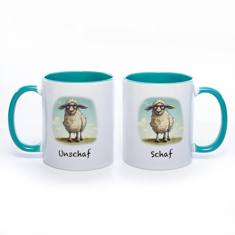 Lustige Motiv - Tasse Schaf Unschaf - spülmaschinenfest