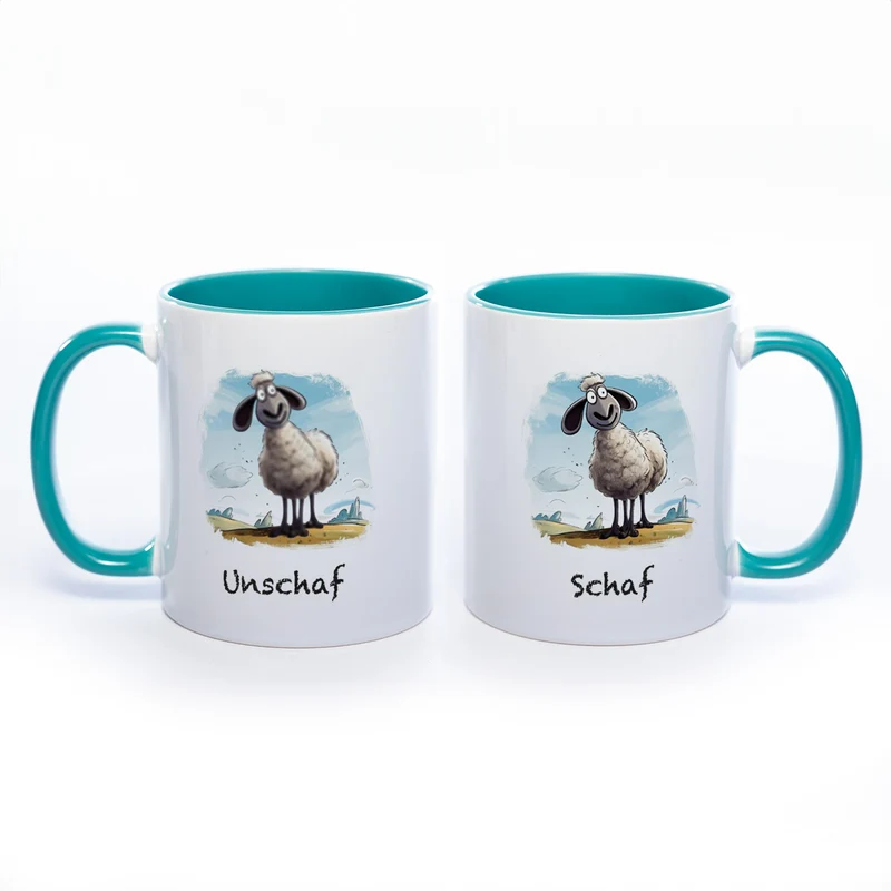Lustige Motiv - Tasse Schaf Unschaf - spülmaschinenfest