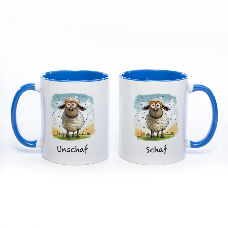 Lustige Motiv - Tasse Schaf Unschaf - spülmaschinenfest