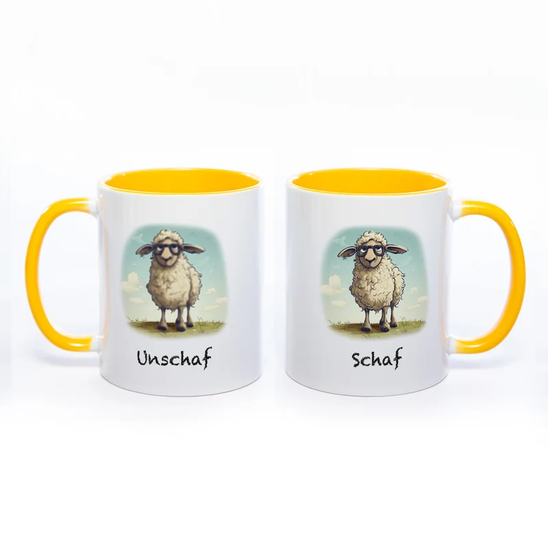 Lustige Motiv - Tasse Schaf Unschaf - spülmaschinenfest