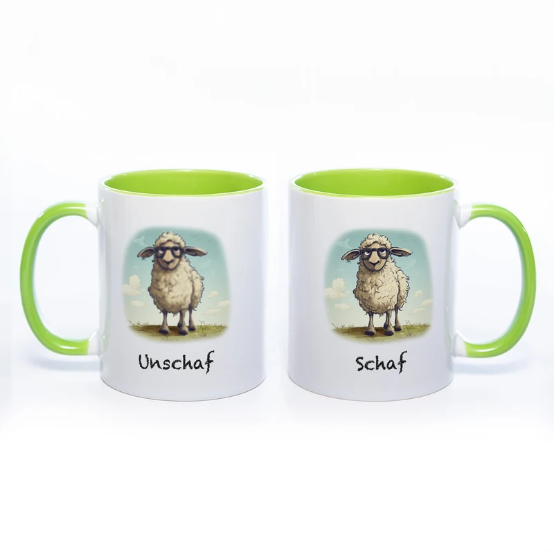 Lustige Motiv - Tasse Schaf Unschaf - spülmaschinenfest