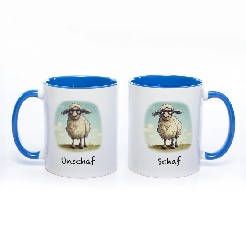 Lustige Motiv - Tasse Schaf Unschaf - spülmaschinenfest