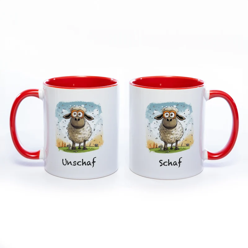 Lustige Motiv - Tasse Schaf Unschaf - spülmaschinenfest