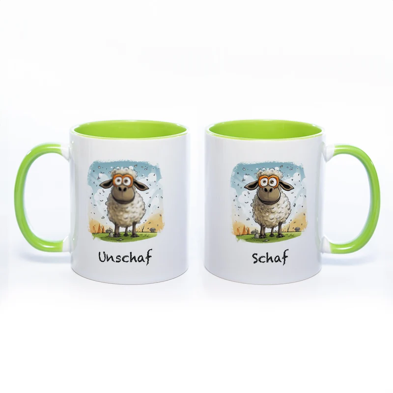 Lustige Motiv - Tasse Schaf Unschaf - spülmaschinenfest