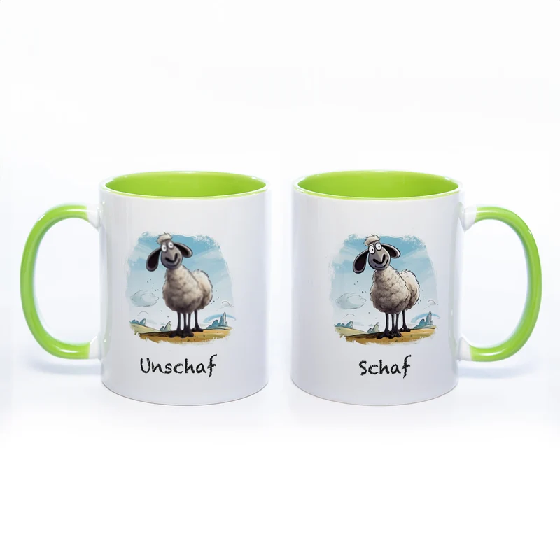 Lustige Motiv - Tasse Schaf Unschaf - spülmaschinenfest
