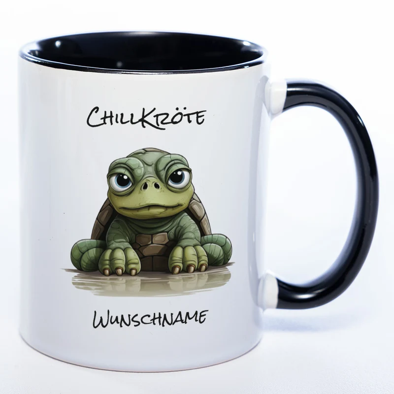 Motiv - Tasse Chillkröte mit Namen - spülmaschinenfest