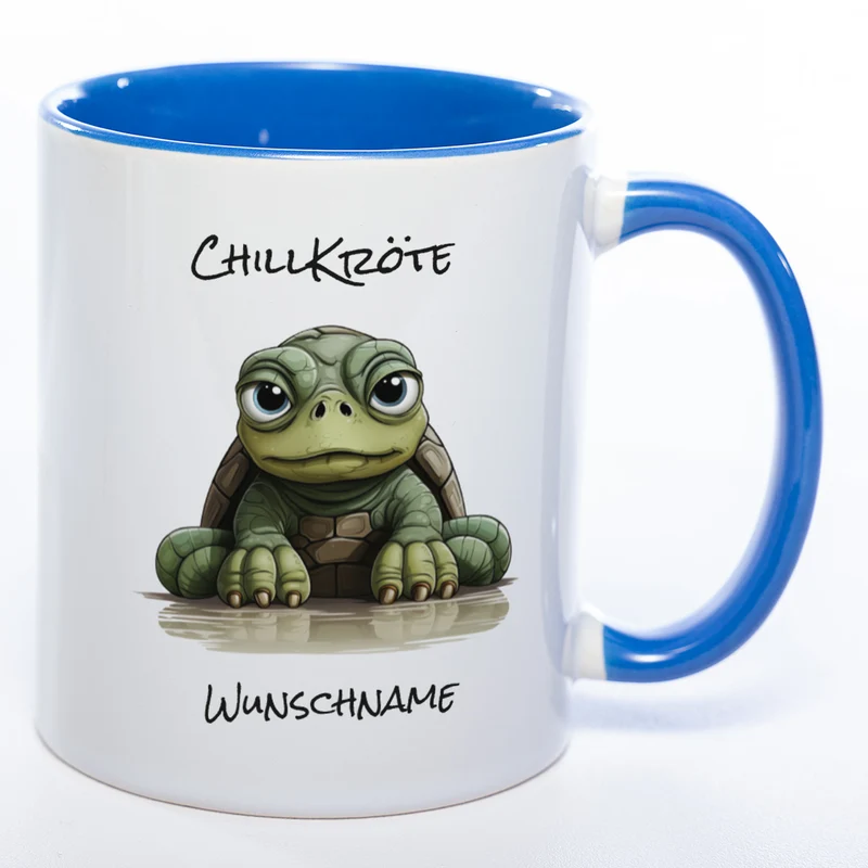 Motiv - Tasse Chillkröte mit Namen - spülmaschinenfest