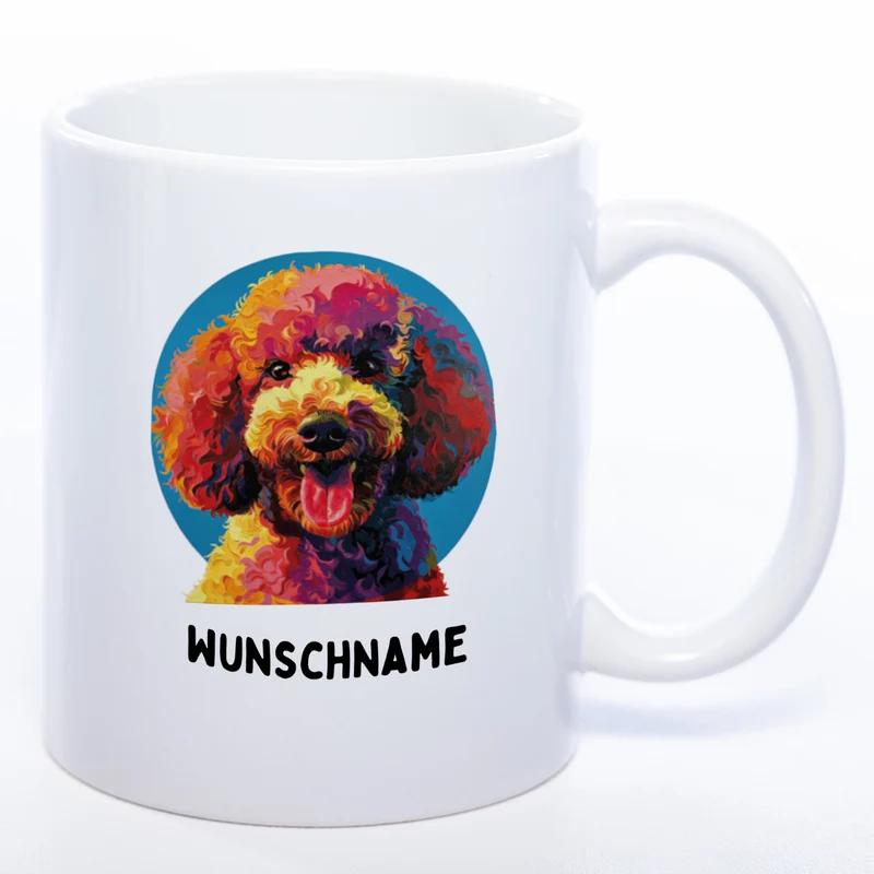 Mug Art Tasse mit Königspudel Motiv & wahlweise mit NAME - Kaffeetasse StickyWorld Exclusive