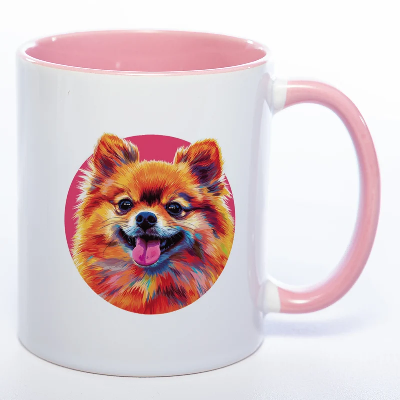 Mug Art Tasse mit Pomeranian Zwergspitz Motiv 3 & wahlweise mit NAME - Kaffeetasse StickyWorld Exclusive