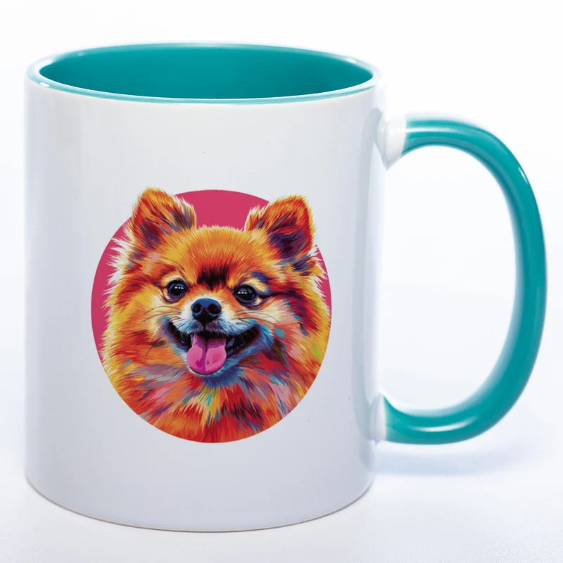 Mug Art Tasse mit Pomeranian Zwergspitz Motiv 3 & wahlweise mit NAME - Kaffeetasse StickyWorld Exclusive