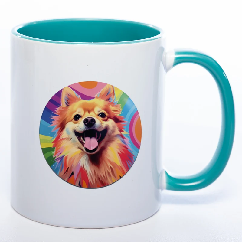 Mug Art Tasse mit Pomeranian Zwergspitz Motiv 2 & wahlweise mit NAME - Kaffeetasse StickyWorld Exclusive
