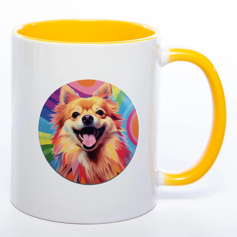 Mug Art Tasse mit Pomeranian Zwergspitz Motiv 2 & wahlweise mit NAME - Kaffeetasse StickyWorld Exclusive