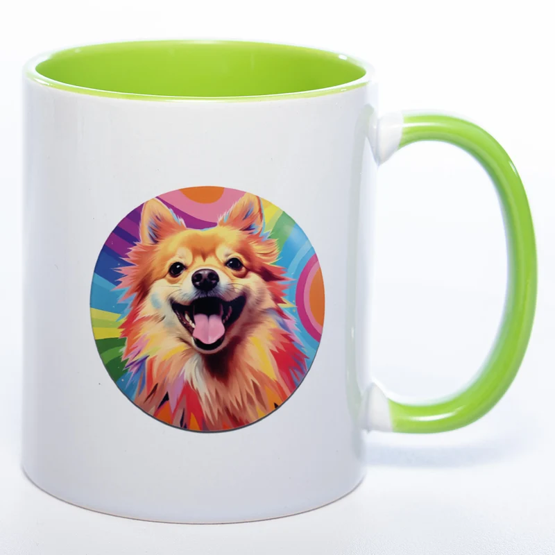 Mug Art Tasse mit Pomeranian Zwergspitz Motiv 2 & wahlweise mit NAME - Kaffeetasse StickyWorld Exclusive
