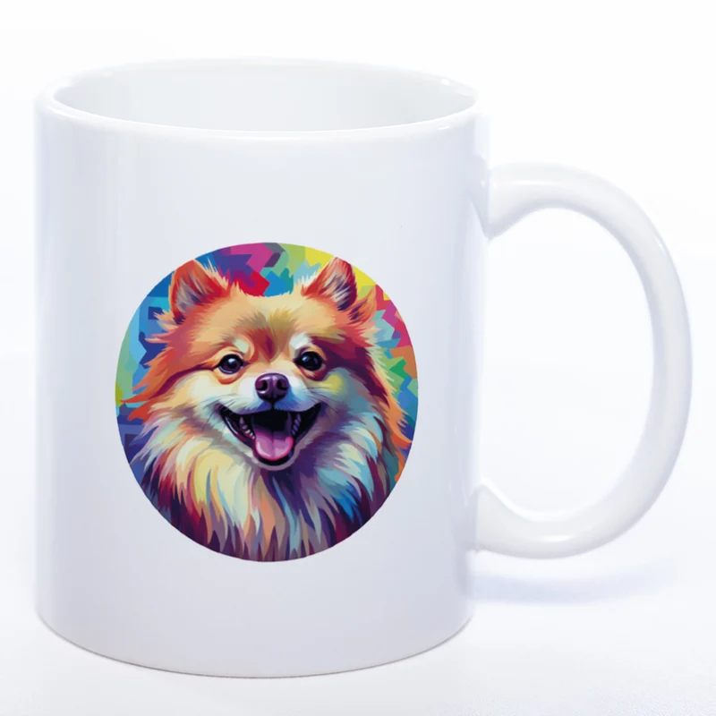 Mug Art Tasse mit Pomeranian Zwergspitz Motiv & wahlweise mit NAME - Kaffeetasse StickyWorld Exclusive