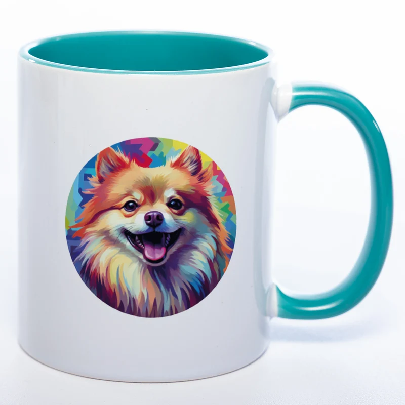 Mug Art Tasse mit Pomeranian Zwergspitz Motiv & wahlweise mit NAME - Kaffeetasse StickyWorld Exclusive