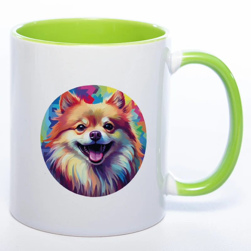 Mug Art Tasse mit Pomeranian Zwergspitz Motiv & wahlweise mit NAME - Kaffeetasse StickyWorld Exclusive