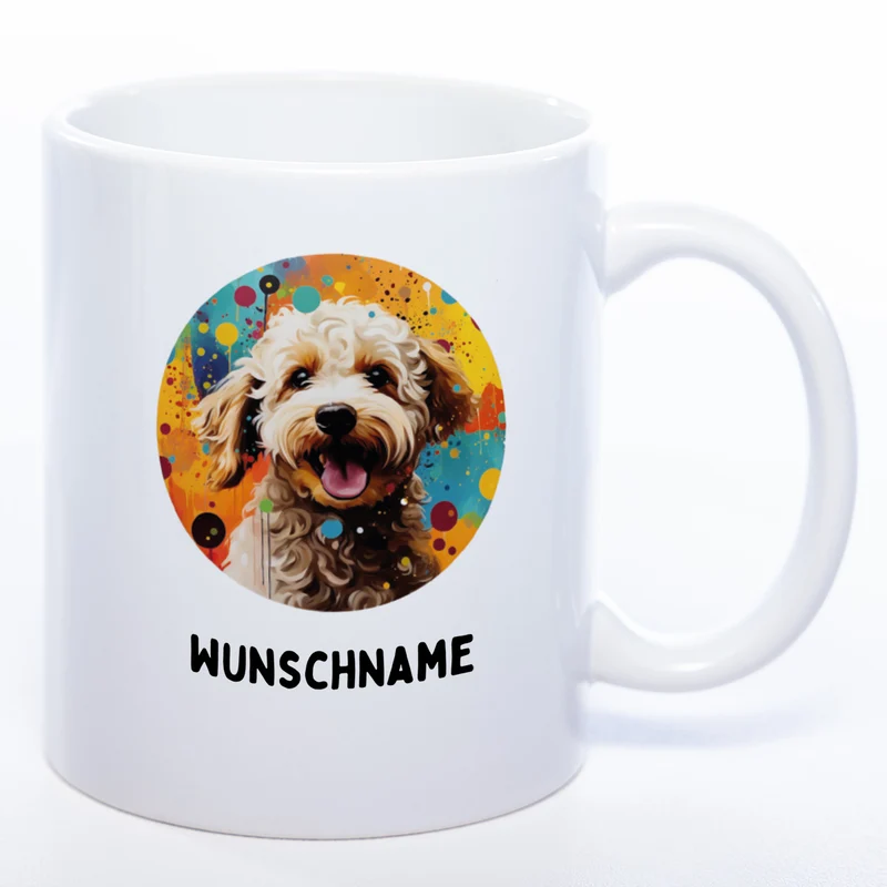 Mug Art Tasse mit Lagotto Romagnolo Motiv & wahlweise mit NAME - Kaffeetasse StickyWorld Exclusive
